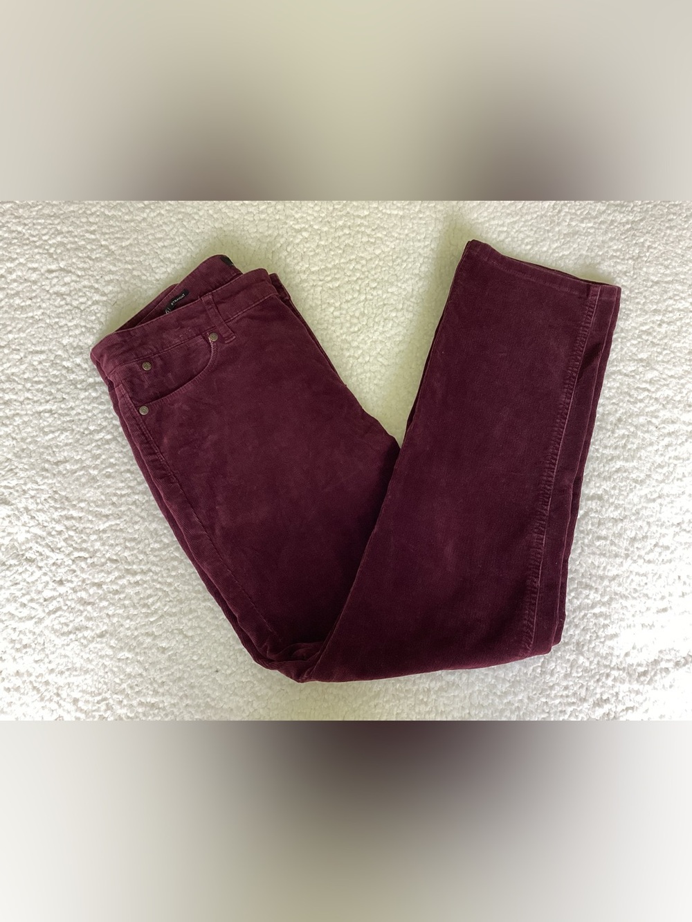 Talbots Burgundy Corduroy Straight Leg Pants Size 6 Quiet Luxury